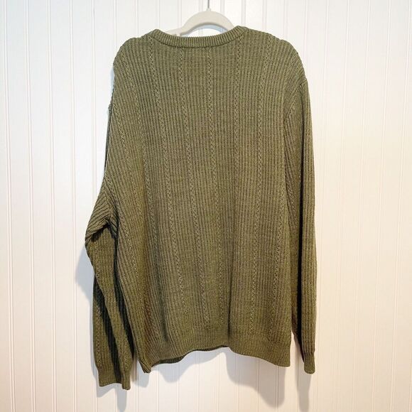 Chaps Ralph Lauren Green Cotton Knit Sweater Mens XL - Picture 5 of 5